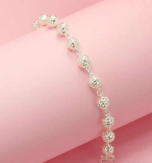 Lắc tay nữ bí ngô bạc độc đáo sang trọng - Hình ảnh 3