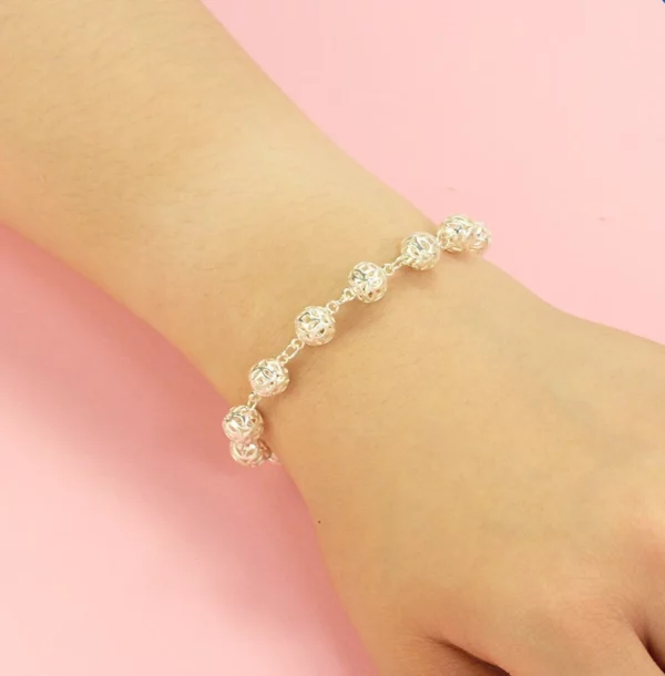 Lắc tay nữ bí ngô bạc độc đáo sang trọng - Hình ảnh 5