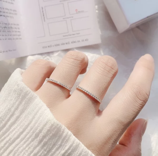 Nhẫn bạc nữ vương miện đính đá – Sang trọng & Tinh tế - Hình ảnh 4