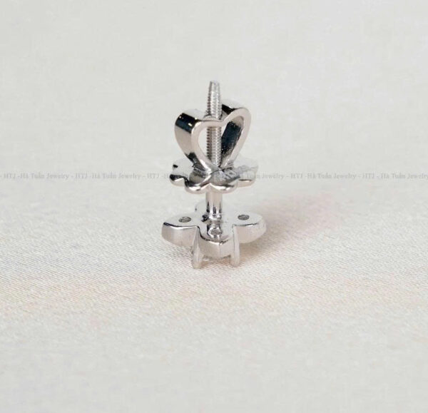 Bông tai Nữ Bạc 925 Đính Full Moissanite 3.6mm – Sang Trọng & Tinh Tế | LUXELLIA - Hình ảnh 3