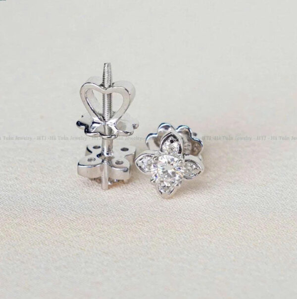 Bông tai Nữ Bạc 925 Đính Full Moissanite 3.6mm – Sang Trọng & Tinh Tế | LUXELLIA