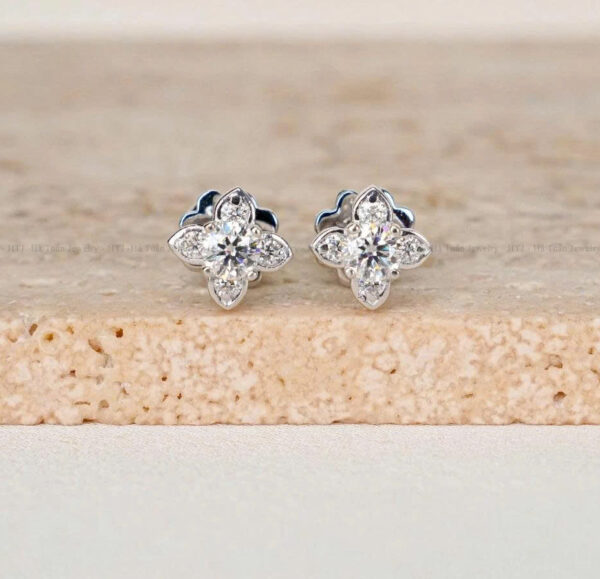 Bông tai Nữ Bạc 925 Đính Full Moissanite 3.6mm – Sang Trọng & Tinh Tế | LUXELLIA - Hình ảnh 6